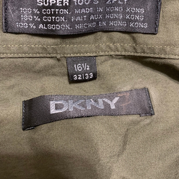 DKNY GREEN LONG SLEEVE SHIRT SZ LARGE - Picture 3 of 3